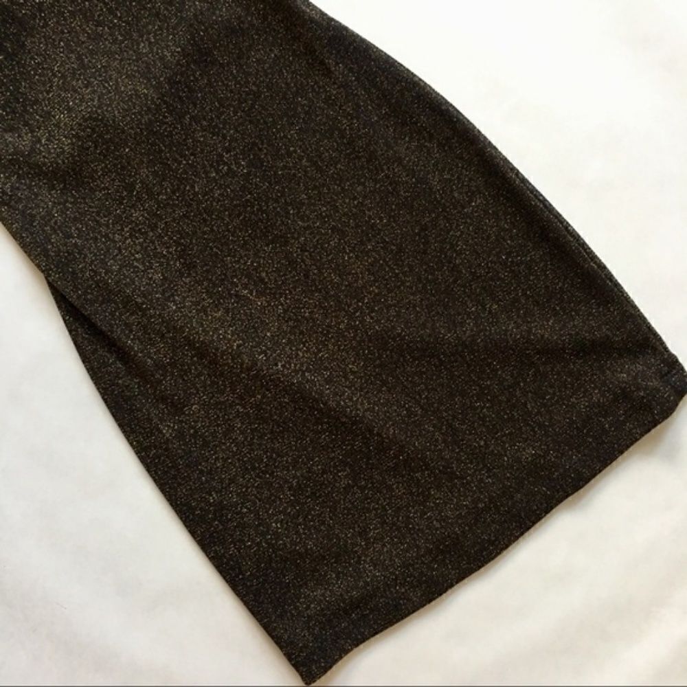 Short Black Gold Mini Dress Open Back XS - Picture 8 of 8